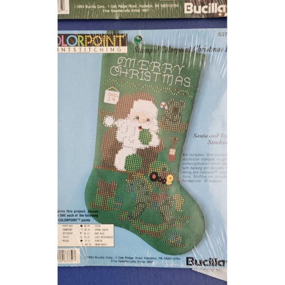 Bucilla Cross Stitch 4 Kits ColorPoint Christmas Pattern Stocking Santa Sampler - Picture 11 of 14